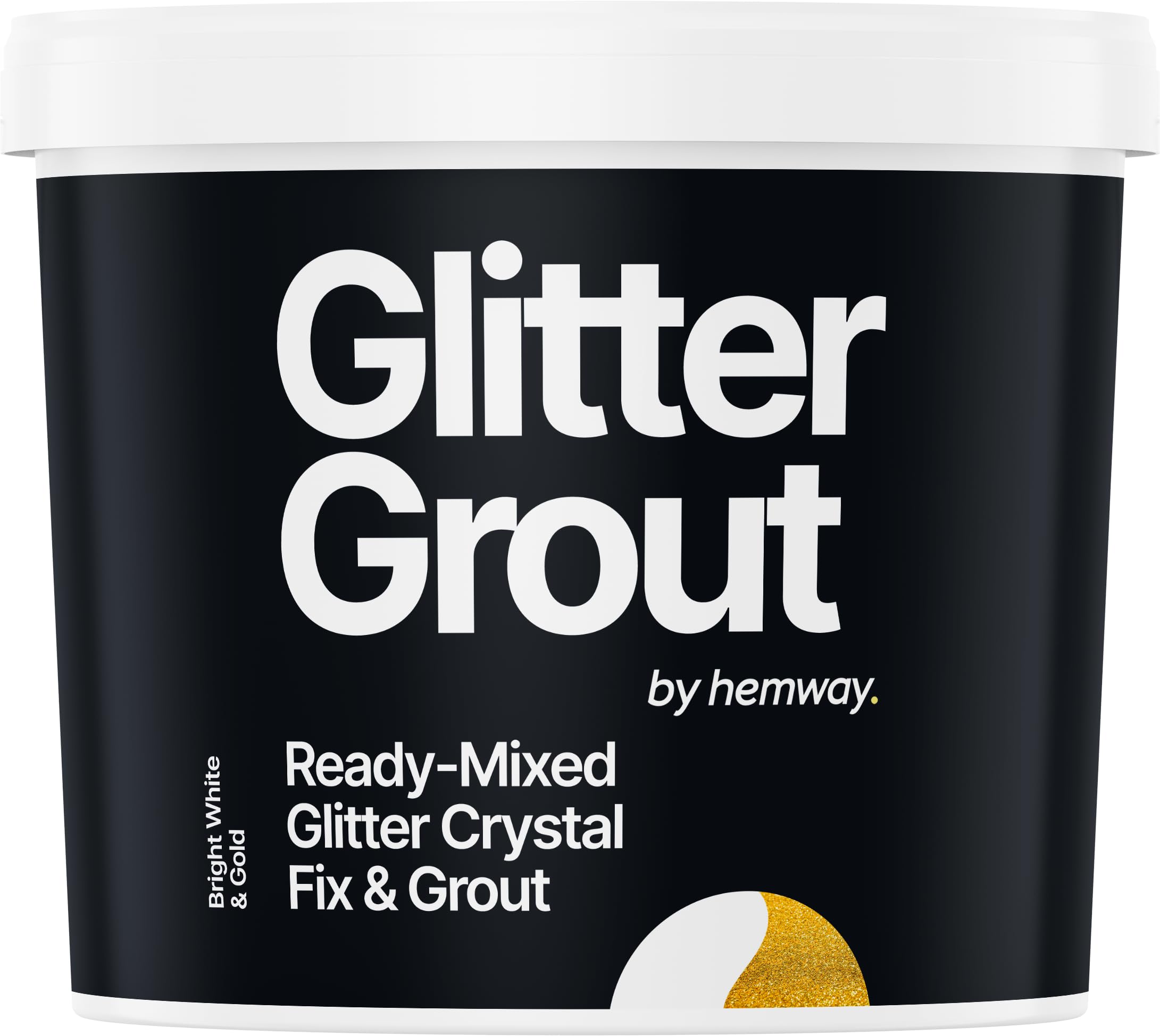 Hemway 2.5 L / 4.5 kg Gold Glitter with White Grout | Ready Mixed & Easy to Use | Suitable for Kitchen, Bathroom & Flooring | Waterproof & Mould Resistant | Non-Toxic & Cruelty Free