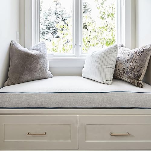 Miniatura 5 de Cojín de banco personalizado, cojines con forma de tamaño personalizado para asiento de banco, cojín de ventana de bahía de interior, cojines