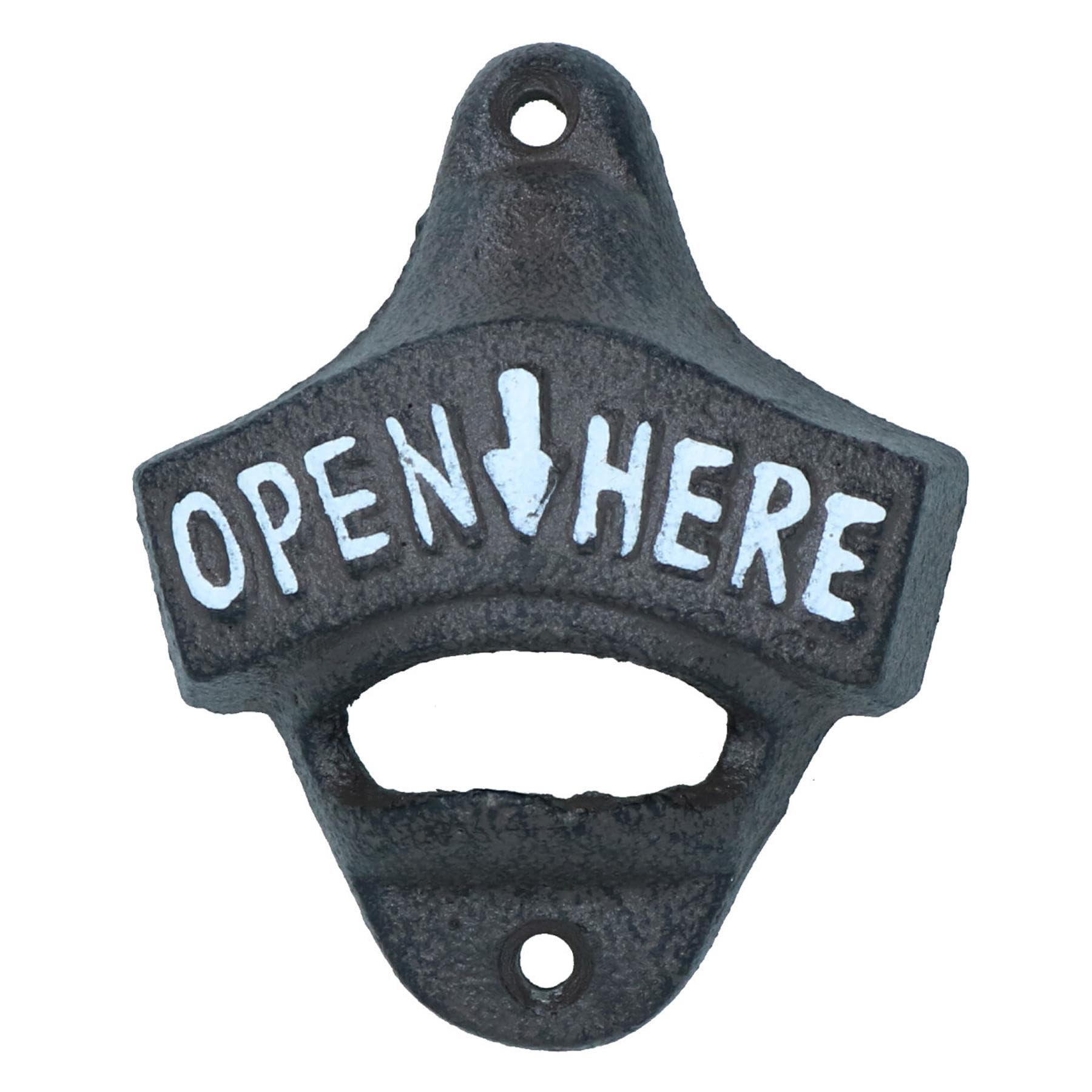 AB Tools Open Here Bottle Opener Beer Cast Iron Sign Gift Garage Shed Bar Man Cave