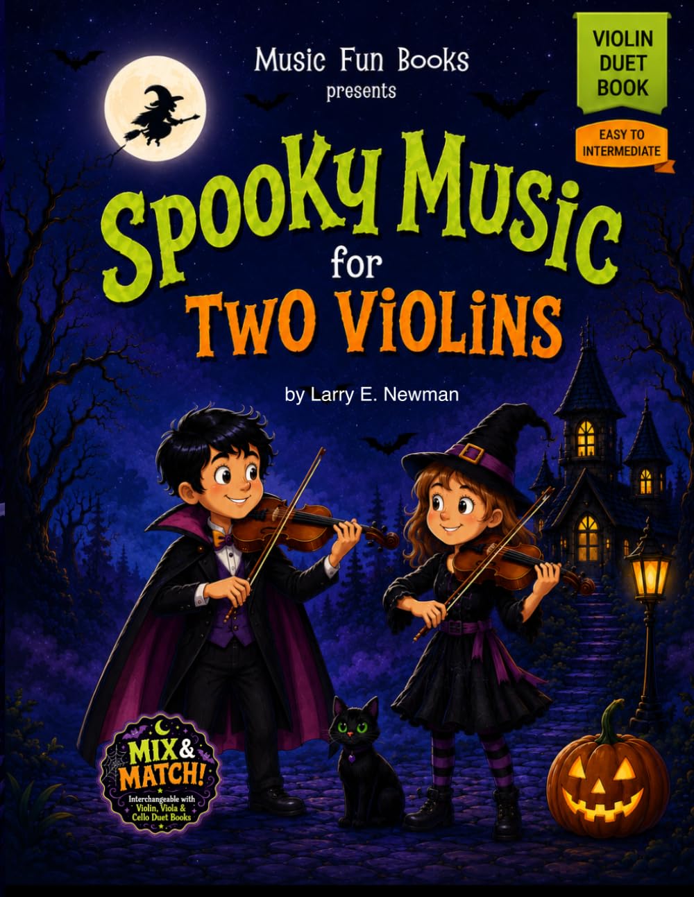 Spooky Music for Two Violins: Easy Halloween Violin Duets for Kids, Students, Lessons, Recitals, and School Concerts (Spooky Music for Strings)