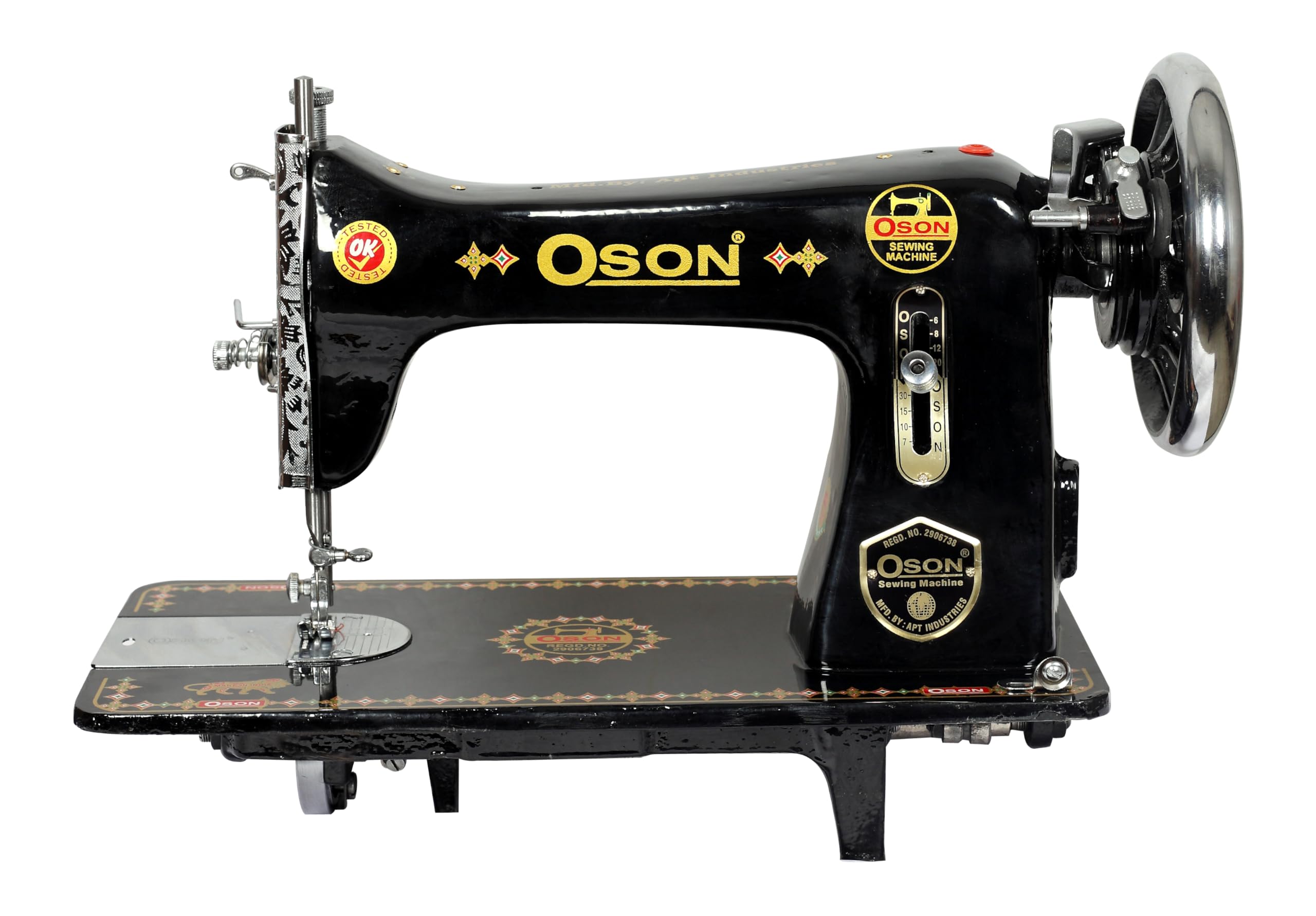 Oson S.V.Sewing Machine (Half Shuttle) Deluxe Model, Black