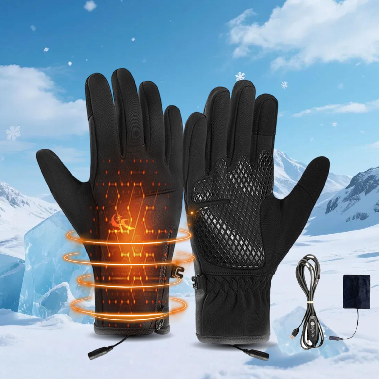 Ladies Heated Gloves, Cold Weather Hand Warmer Heating Gloves, Electric Gloves Men Women, Hand Warmers Gloves For Travel Cycling Fishing Camping Running Skiing Hunting