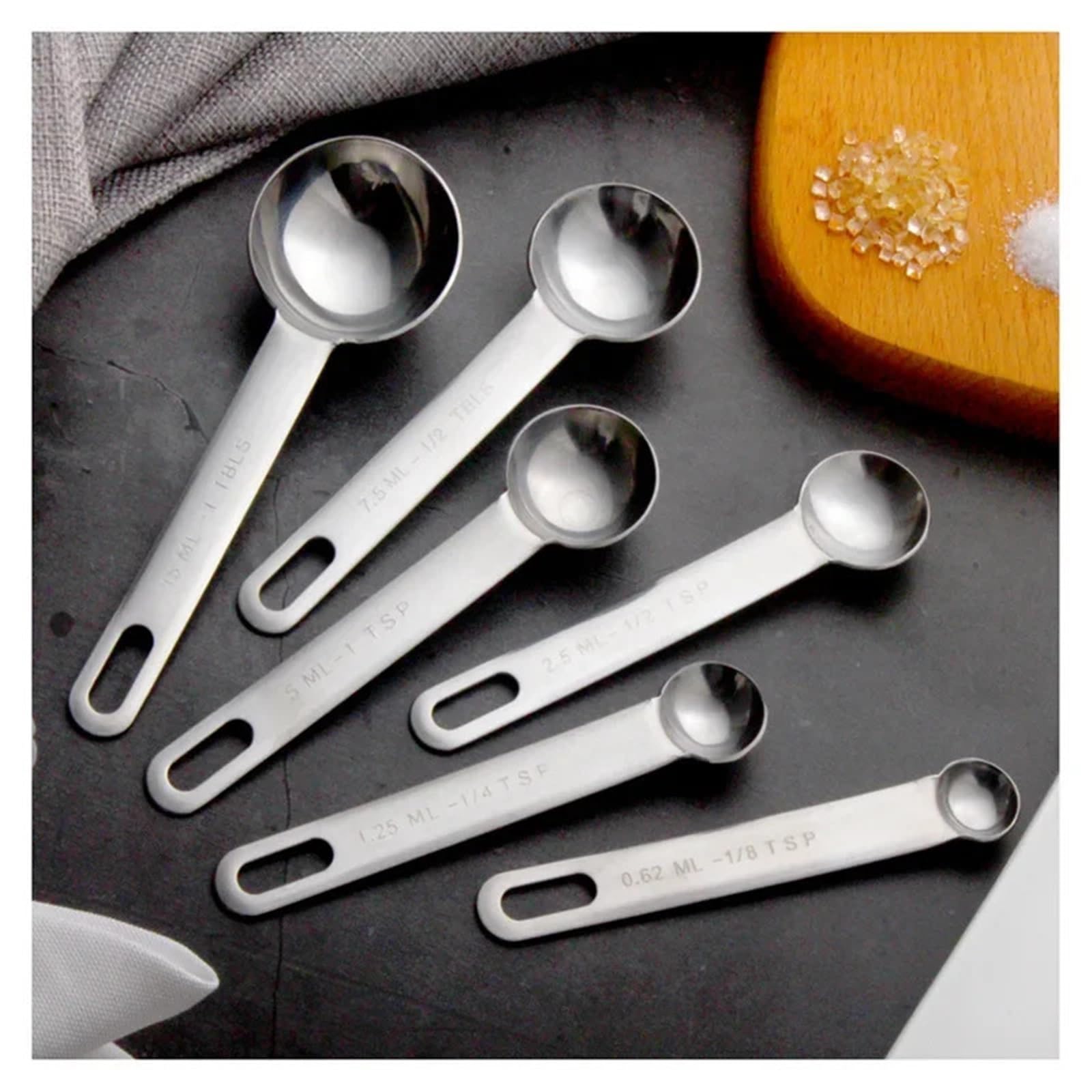 Edelstahl-Messlöffel, Kaffeepulver, Gewürzmaß, Schaufel, Küchen-Backutensilien, Küchenutensilien