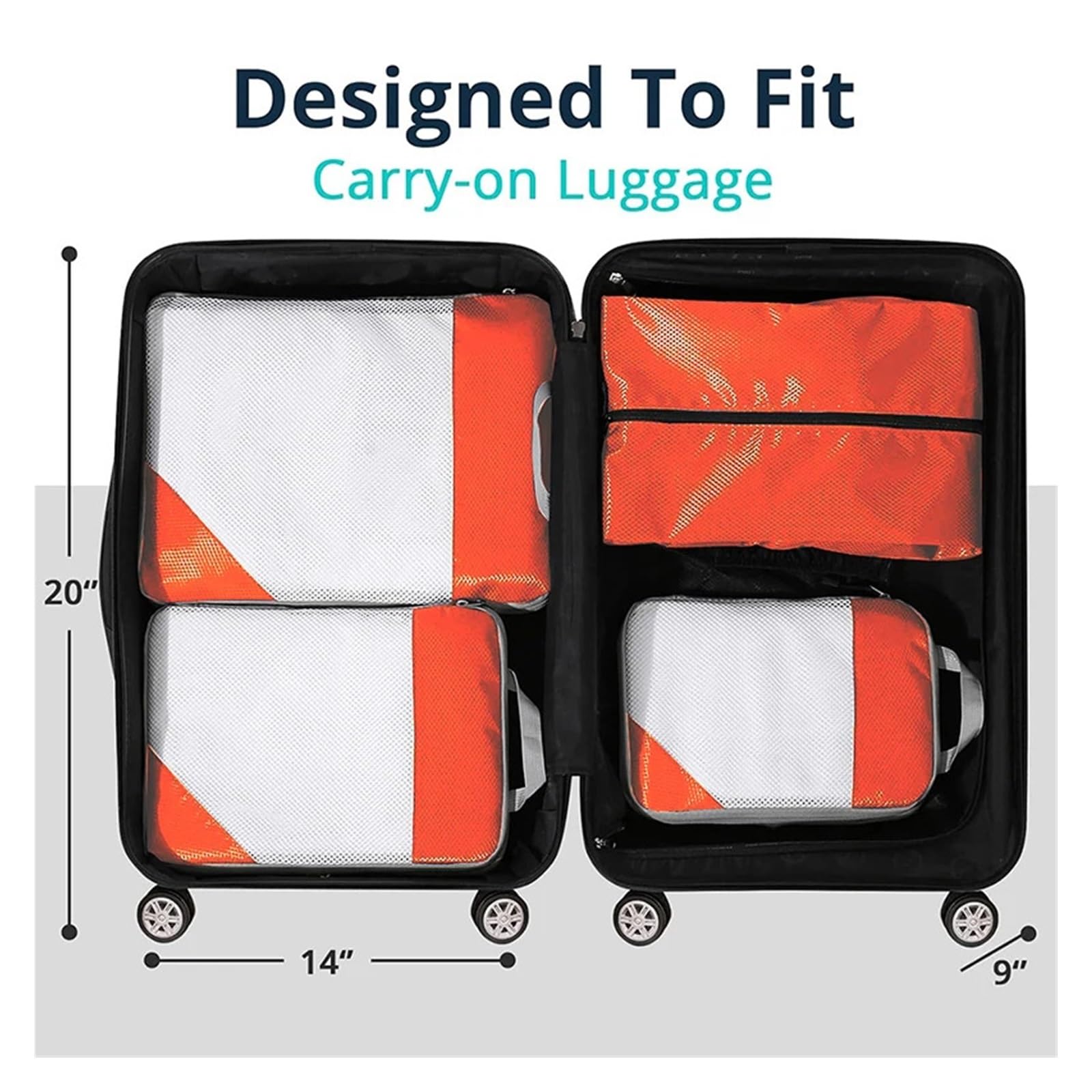 Organizer Viaggio Set da 4 pezzi di borsa viaggio portatile, impermeabile, for vestiti, scarpe e borse a cubo(Beige)