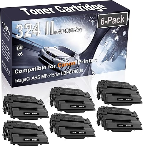 Miniatura 1 de Paquete de 6 cartuchos de impresora láser compatibles imageCLASS MF515dw LBP6780dn (alta capacidad) para Canon 324 II 3482B013AA