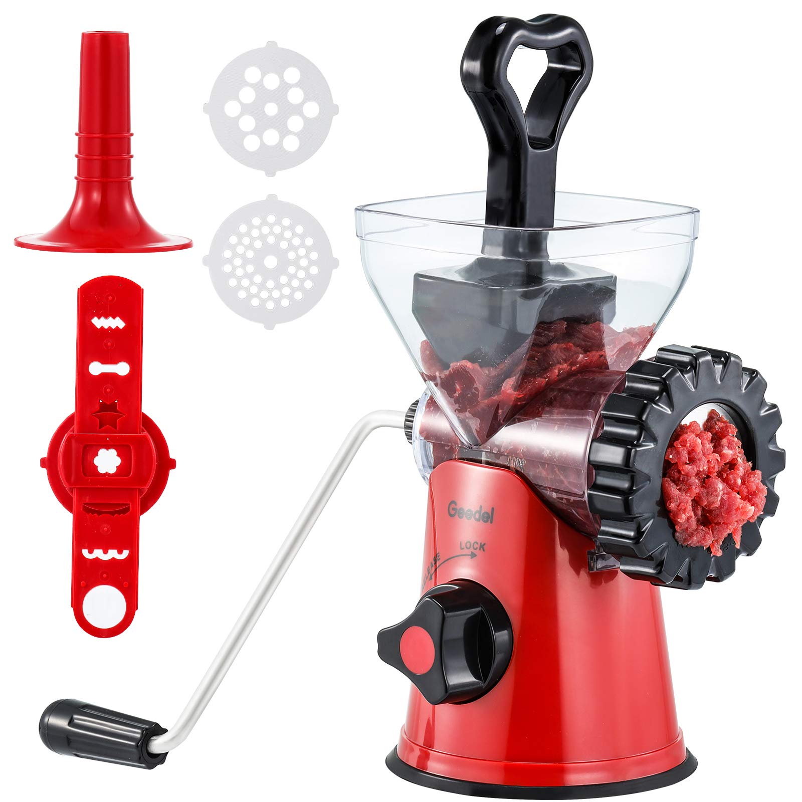 Meat Grinder Manual, Food Grinder Sausage Maker Heavy Duty, 3IN1 Hand