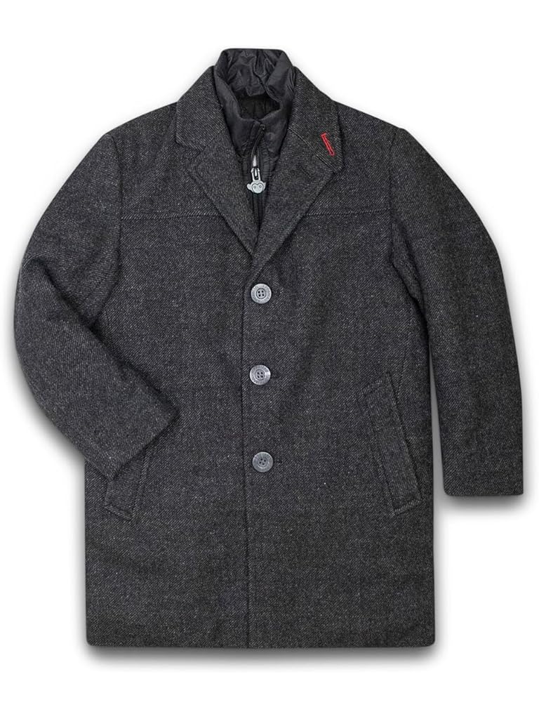 Black Appaman New City Overcoat (Toddler/Little Kid/Big Kid)