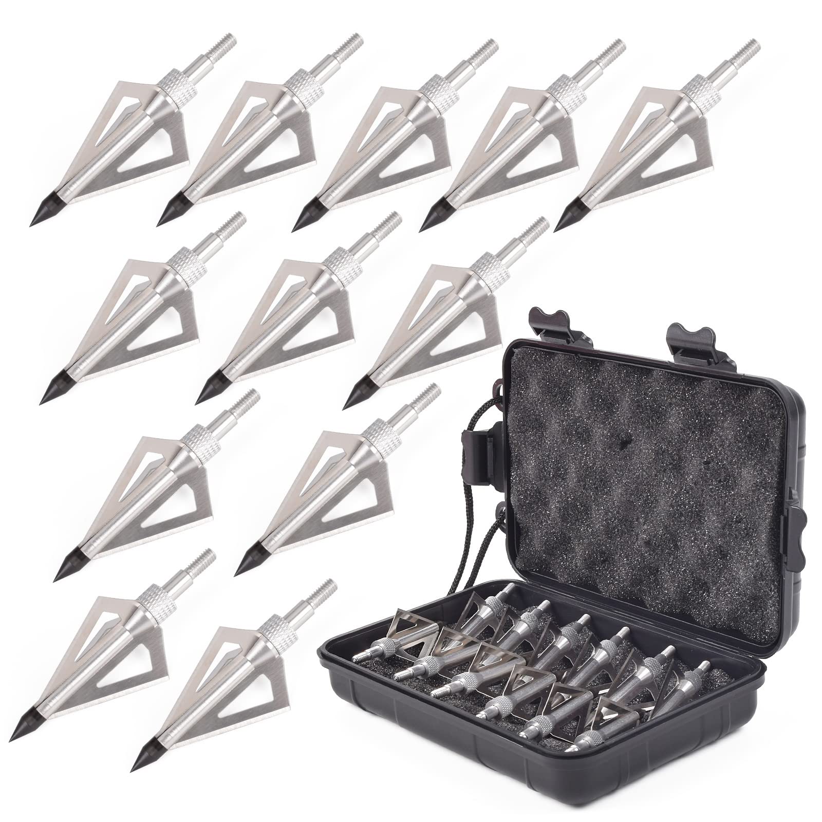 ELONG OUTDOOR 12 Pointes De Flèches Chasse 100 Grains - Embouts à Visser Pour Arc Et Arbalète