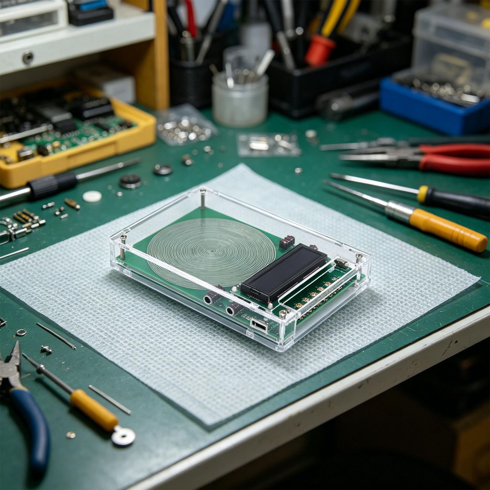 Dispositif générateur de fréquence LCD avec contrôle par clavier, unité de sortie alimentée par USB pour les démonstrations en classe et les études en laboratoire, générateur de fréquence réglable,