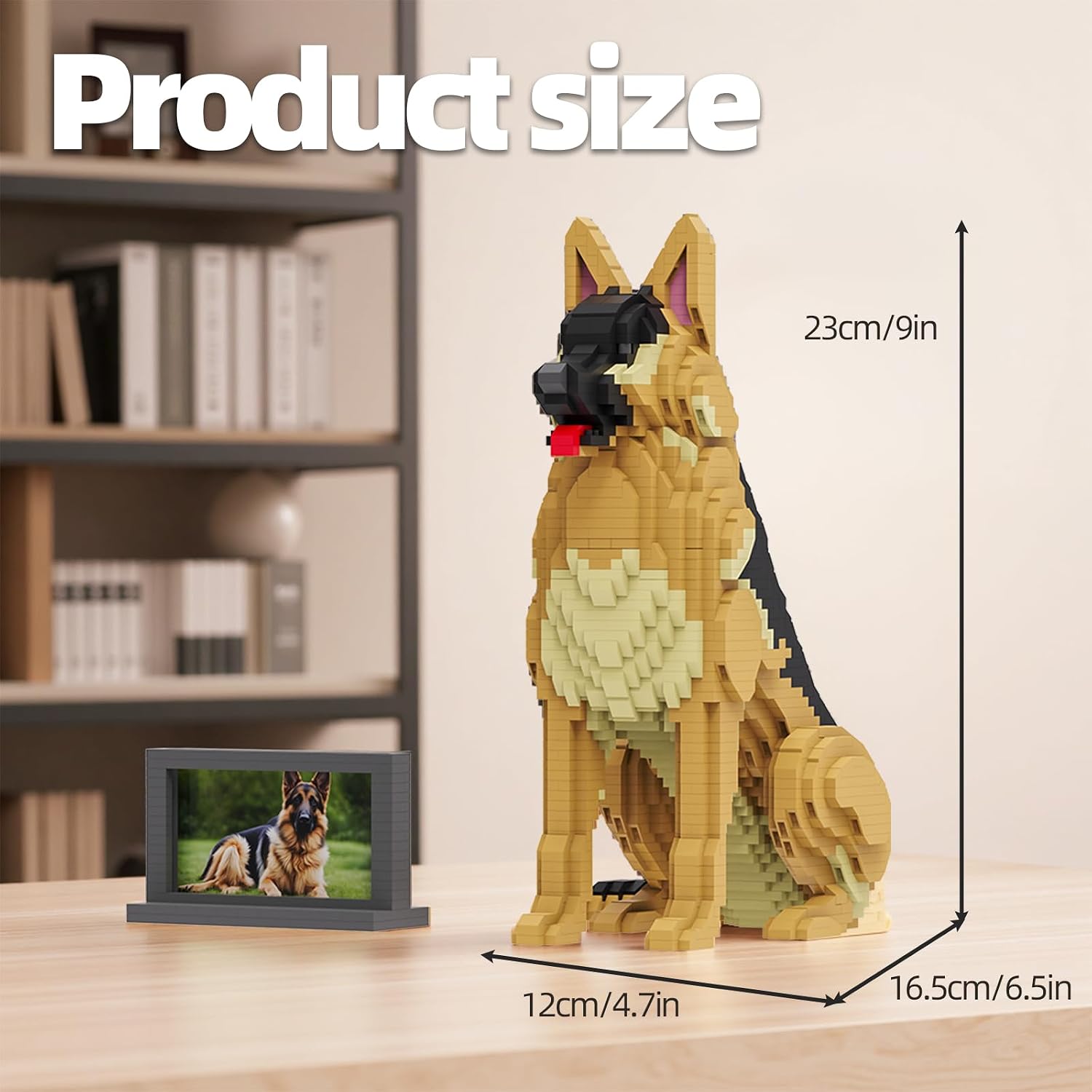 HJPLPXH Animal Dog Adorable Pet German Shepherd Building Block Set (2632 Pieces) - Secret Small Storage Box Inside! Ideal Toy for Dog Lovers, Kids & Adults