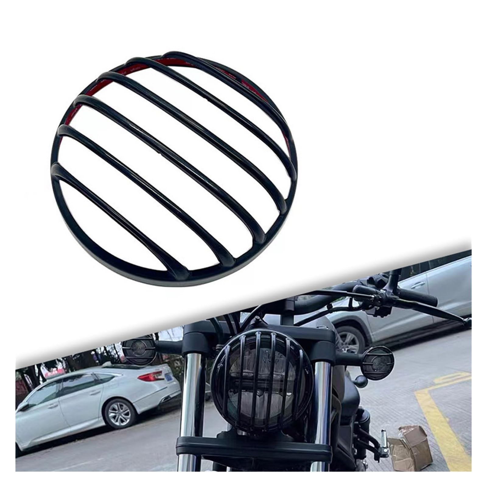 Cubierta De Parrilla para Faro Motocicleta para Hond&a para Rebel CM500 CMX 300 500 2020-2021, Cubierta Rejilla Delantero Jazmín Protector Rejilla Faro Parrilla Malla Moto