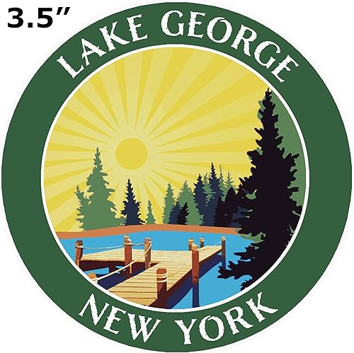 Miniatura 10 de Lake Dock - Lake George - Nueva York 3.5" Ventana de coche camión calcomanía vacaciones aventura tema novedad apliques