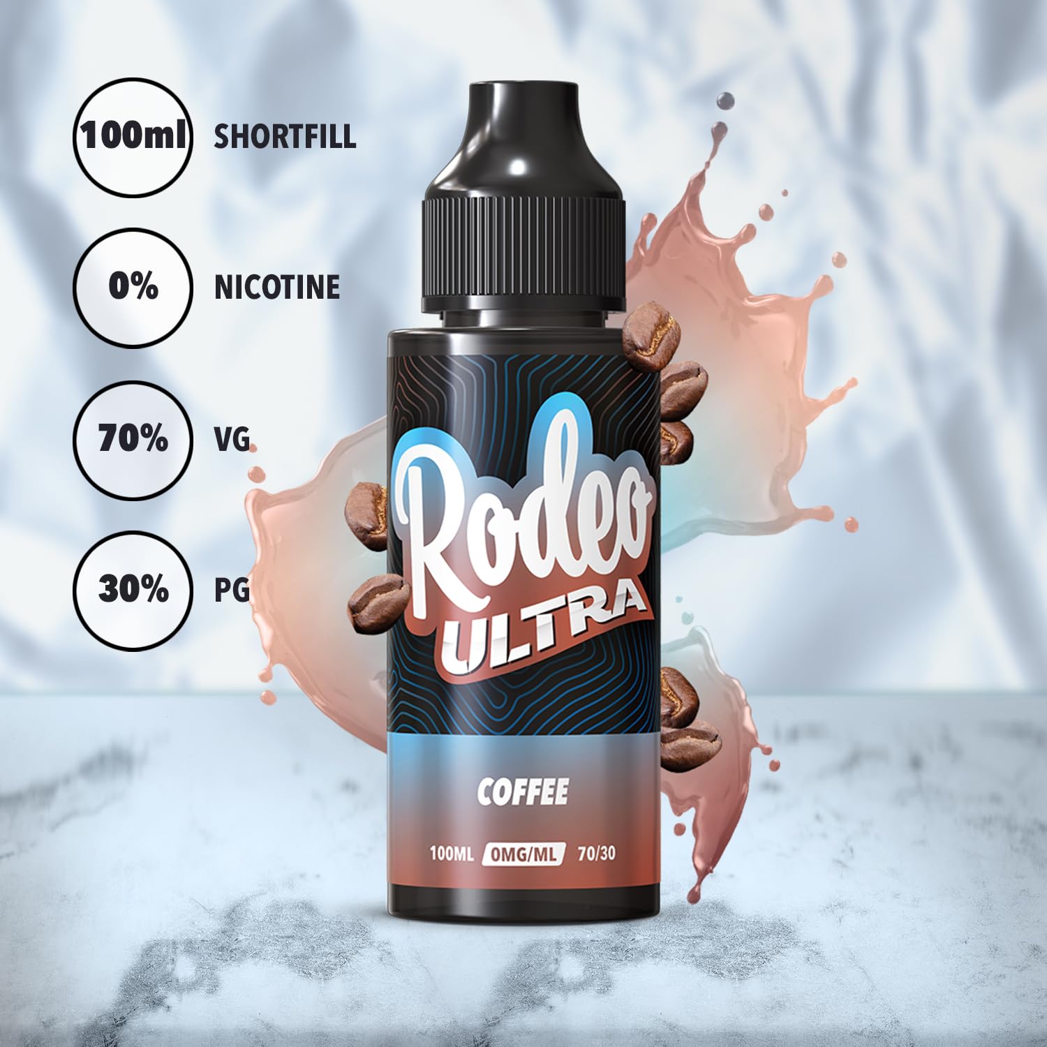 Rodeo Ultra Vape Liquid 100ml Coffee Vape Juice E Liquid 70/30 Flavoured  Ecig Juice E Cigarette Sub Ohm Nicotine Free Short Fill: Amazon.co.uk:  Electronics & Photo
