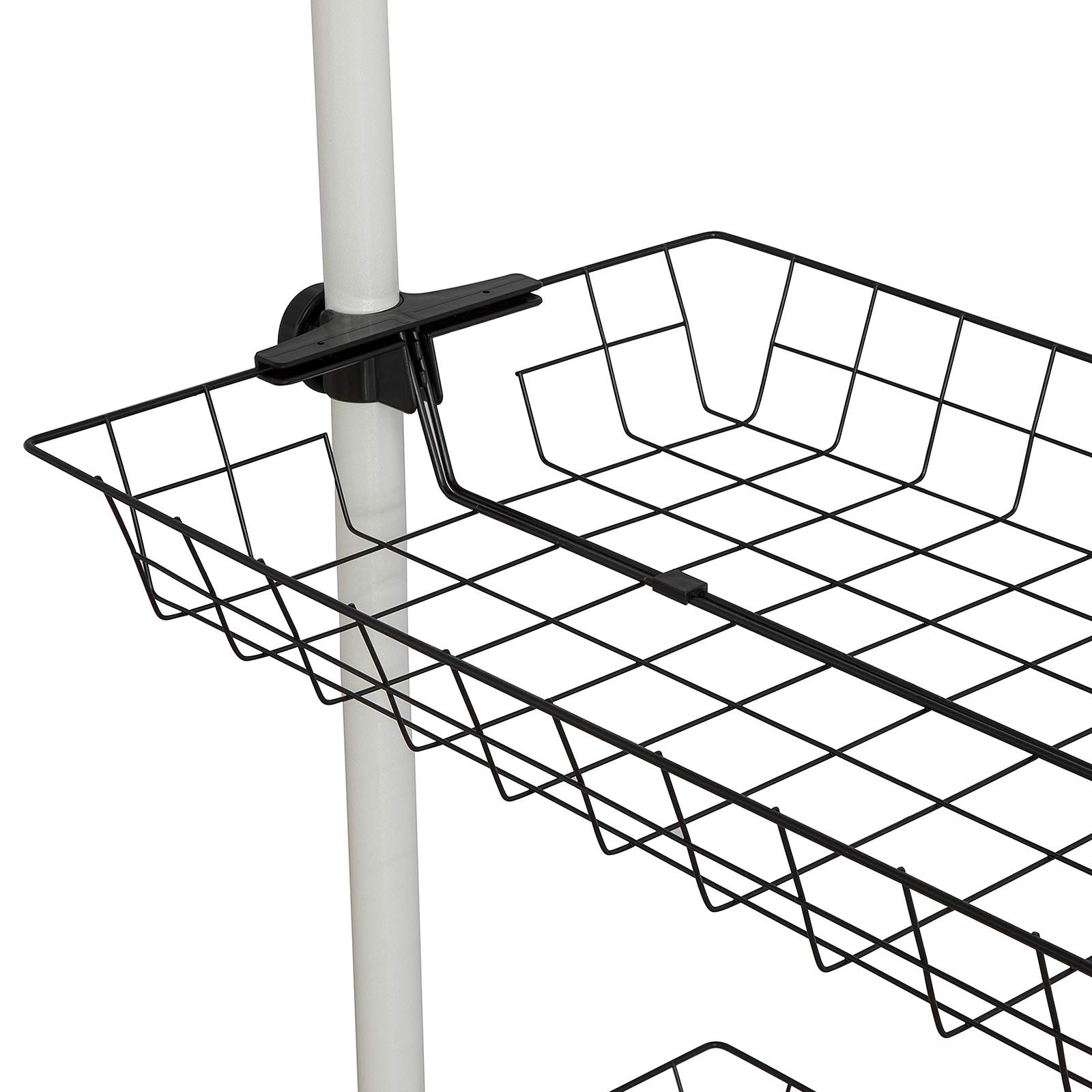 SoBuy FRG38 Teleskop Garderoben System Regalsystem mit 4 Kleiderstange und 3 Körben Kleideraufbewahrungssystem Neu Weiß