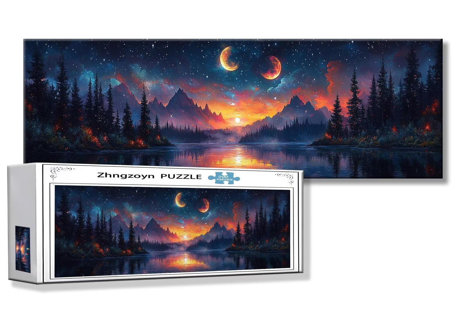 Puzzle Paysage 900 Pieces Montagnes Puzzle Adultes 87 x 34 cm DIY Difficile Classiques Jigsaw Panoramique, Adulte Jeu éducatif, 2025 Bois Jigsaw Art Impossible Famille Challenge, Femme Cadeau T-3