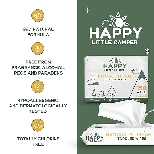 Miniatura 6 de Happy Little Camper Pañales naturales ultra absorbentes para bebé, talla 1, pañales desechables hipoalergénicos, sin perfume y sin cloro (216