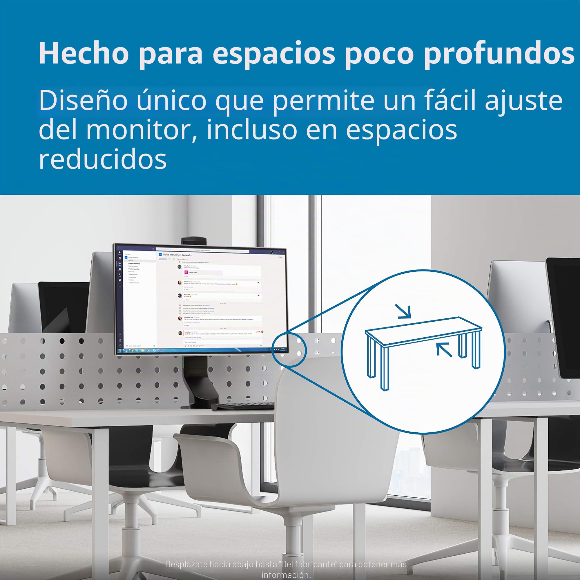 Kensington Brazo SmartFit para un Monitor con Placa VESA - Brazo de Ahorro de Espacio para un Monitor Pequeño con Configuración de Altura Ajustable, Negro (K55512WW)