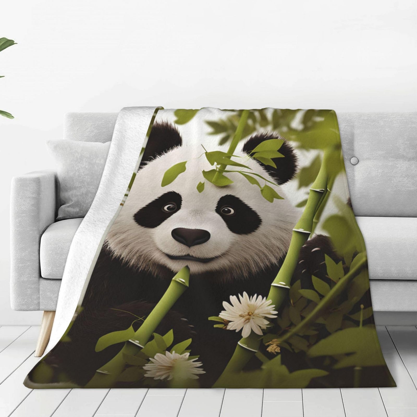 Couverture panda flanelle adieu les frissons sur votre canapé