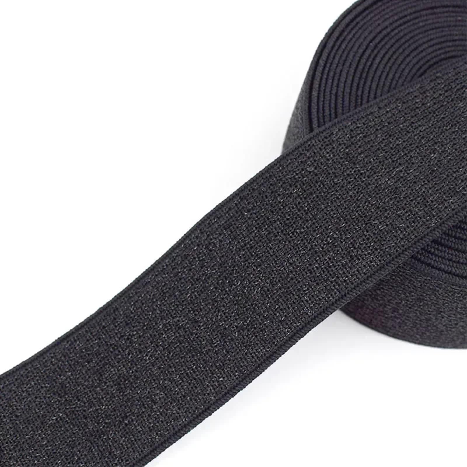 Elastico per Cucito 5/10M 10-50mm Glitter Elastic Band | For Cucire Elastici For Indumenti, Pantaloni, Cinture, Nastri Elastici, Accessori Fai Da Te(Black,10Meters,50mm)