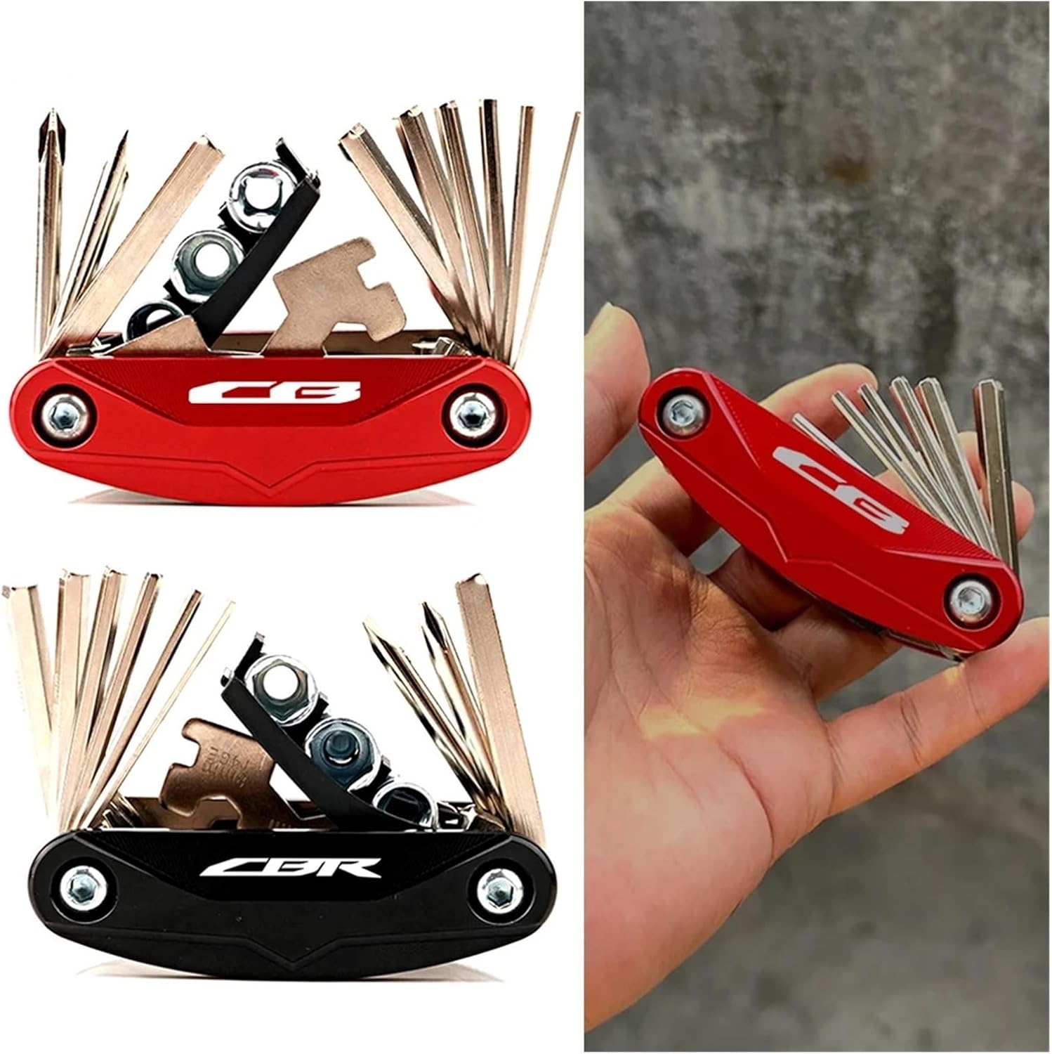 Motorcycle Multi Tool Repair Screw Driver Set Fit for CBR 600RR CBR1000RR CB500X CB500F CB650R CBR650R CB1100 CBR 900RR(Black-CB)