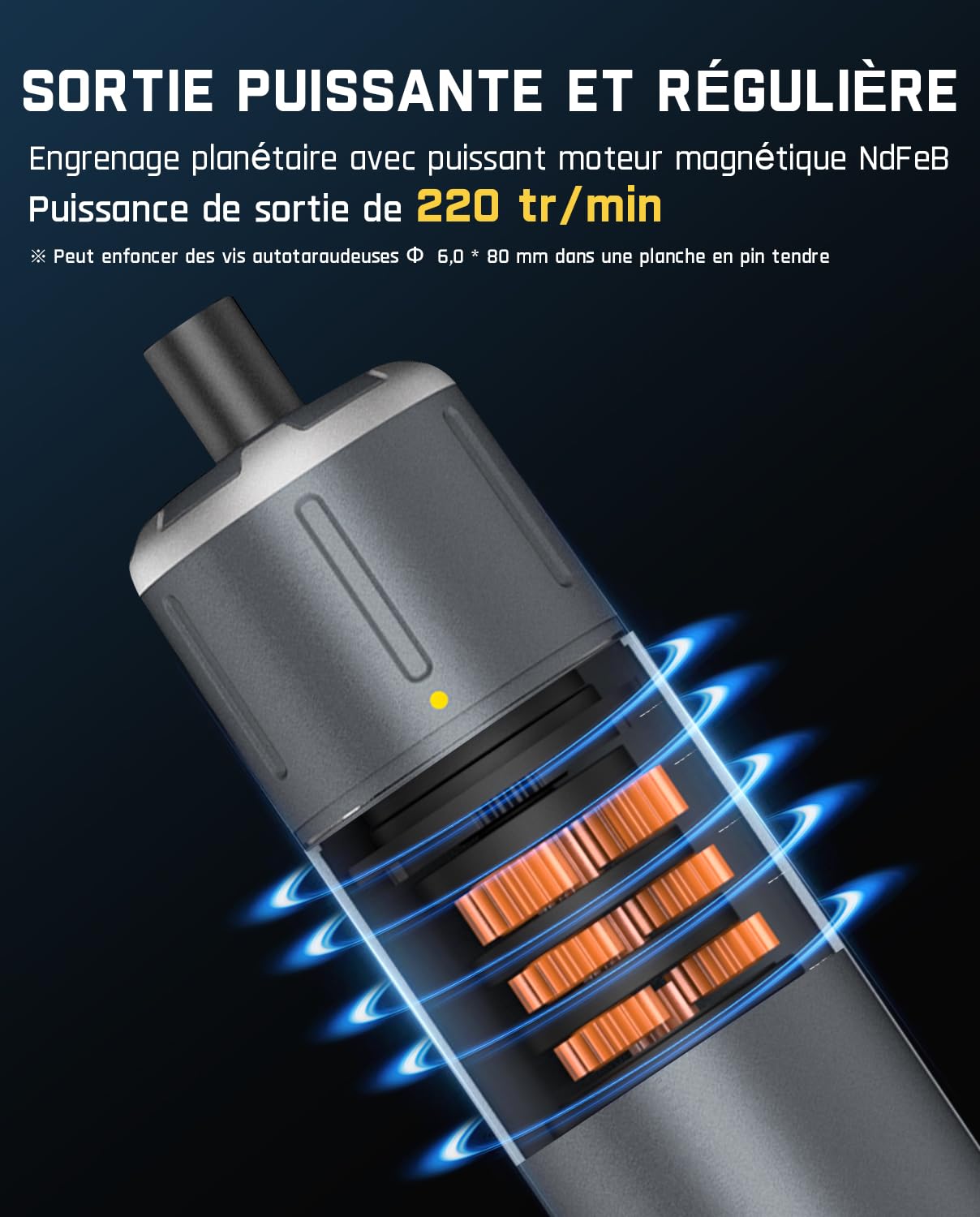 Fanttik S1 Pro Tournevis électrique 3.7V Sans Fil avec 16 Foret Magnétique Acier S2 Charge USB-C
