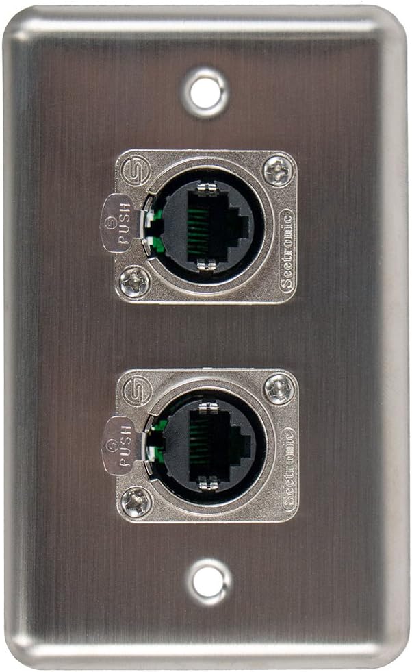 Elite Core Duplex Wall Plate w/2 Tactical Ethernet Connections D-2-2E