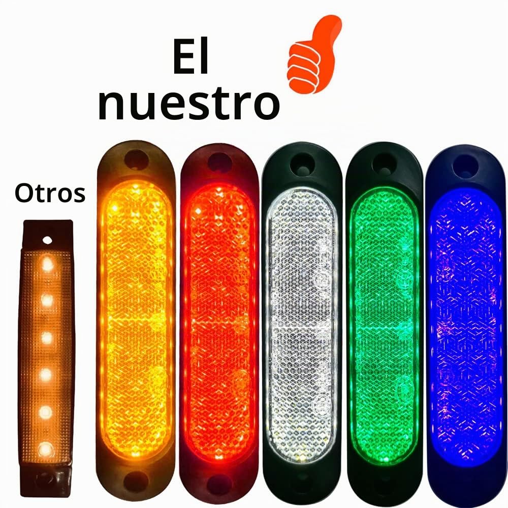Gebildet 4Piezas Rojo 12V-24V Marcador Lateral Delantero 27 LED Remolque Camión, Marcador LED Trasero Remolque Estacionamiento Intermitente Luces para Vehículo