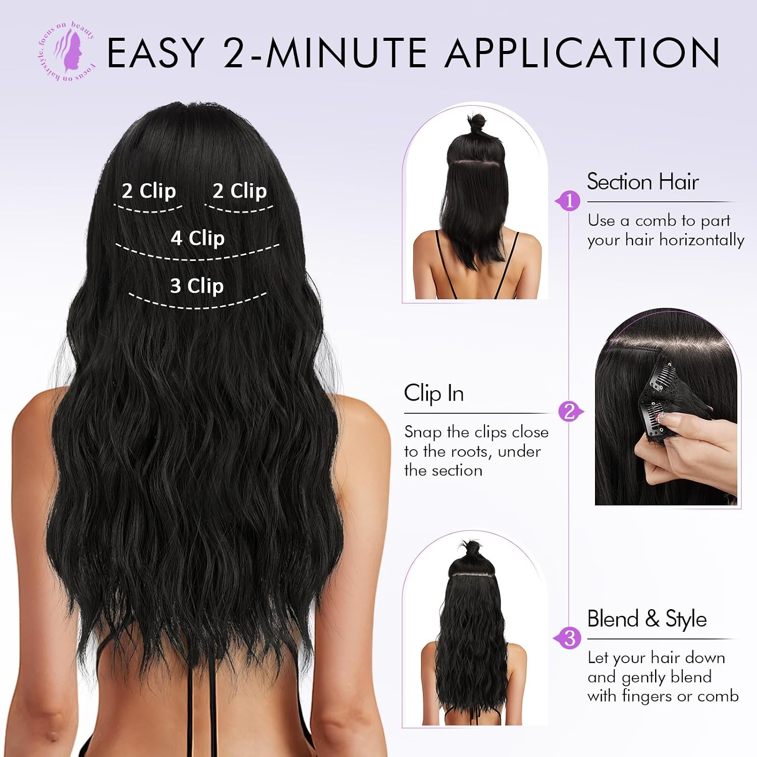 Sofeiyan Brunette Mixed Ash Blonde Hair Extensions 16 inch Clip in Highlighted Hair Extensions 4PCS Synthetic Fake Hair Soft Natural Hairpiece 140g Curly Thick Hair Extension for Women