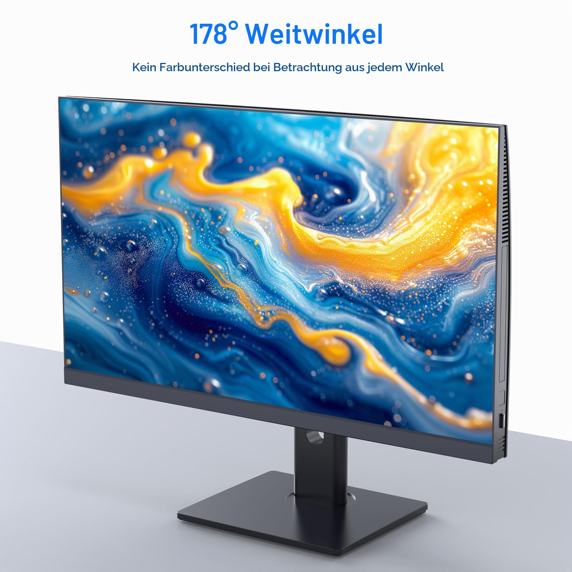 Desktop-PC All-in-One 27 Zoll Quad-Core N95 (bis zu 3,4 GHz) 512 GB SSD 16 GB RAM mit Webcam, All-in-One-PC unterstützt Bildschirm, WiFi6 Dual-Band Bluetooth 5.3, Schwarz