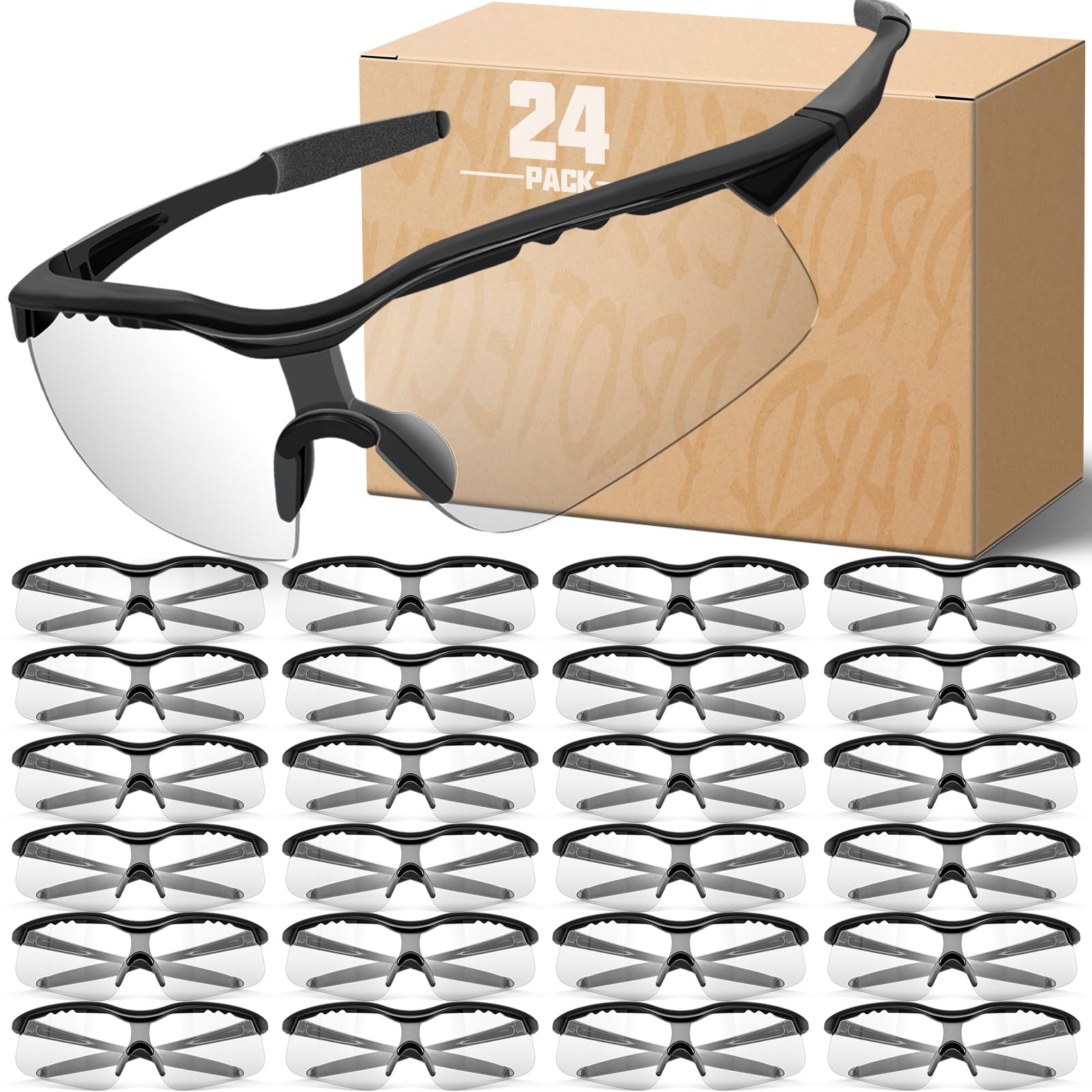 OXG 12 pares de gafas de seguridad, ANSI Z87.1, protección UV, resistentes a los impactos, gafas de seguridad para mujeres y hombres