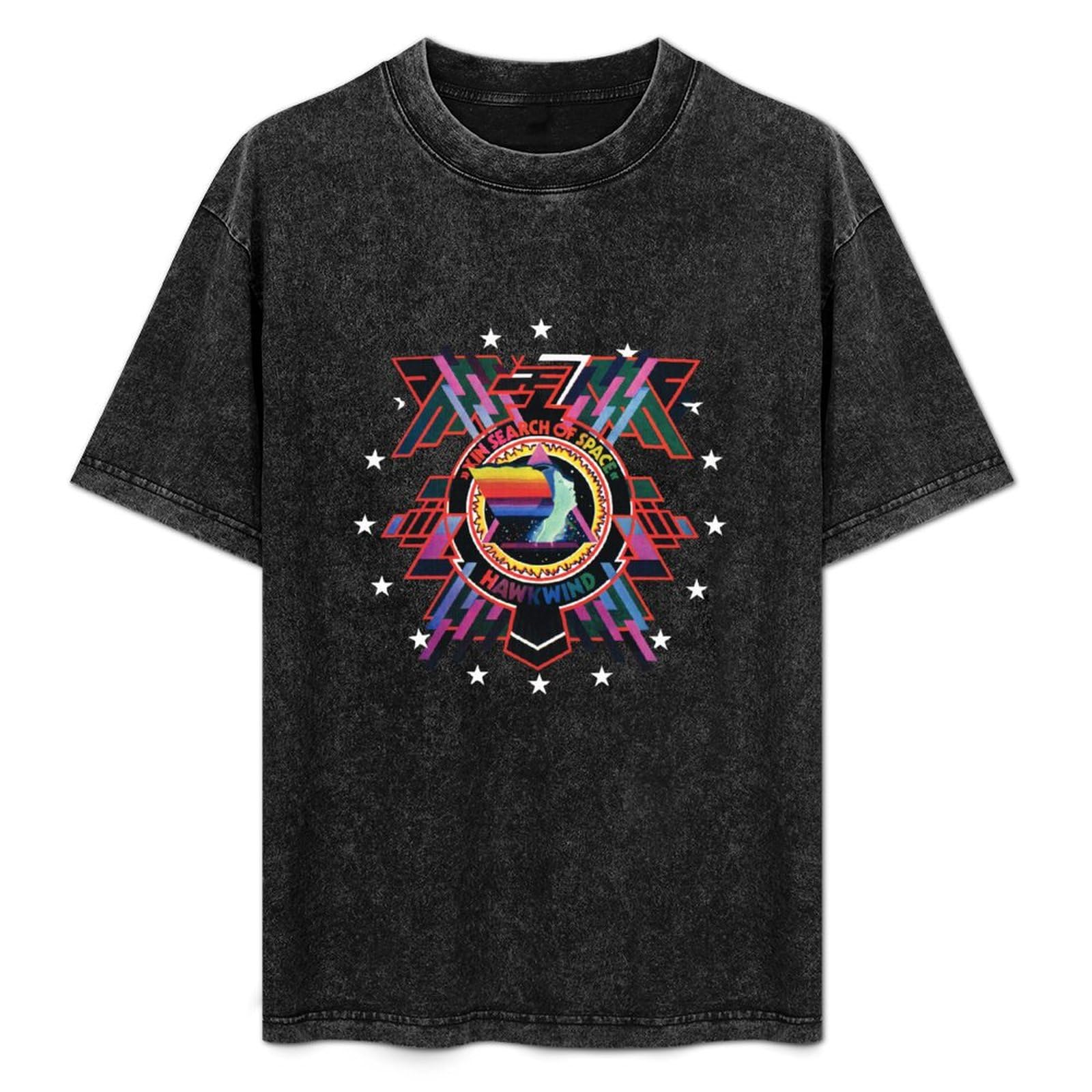 Barlotus Unisex Black Hawkwind In Search Of Space Men's T-Shirt Graphic Shirts Tee Xl