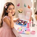 Kids Makeup Kit for Girls with Unicorn Pouch – 18 Color Eyeshadow Palette, Lipstick, Lip Gloss, Eyeliner Kajal & Hair Bands – All in One Cute Makeup Accessories Set for Kids, Teens & Beginners gallery image