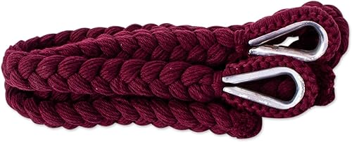 Miniatura 2 de Novica Asiento oceánico hecho a mano en Burdeos, hamaca maya de cuerda de algodón con borlas, columpio en vino, hamacas para interiores y