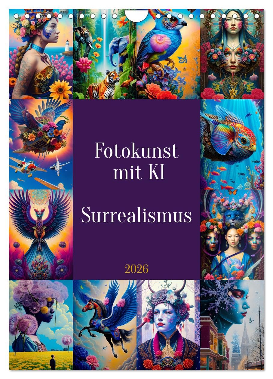 Photo art with AI - Surrealism UK-Version (Wall Calendar 2026 DIN A4 Portrait), CALVENDO 12 Month Wall Calendar — image 1