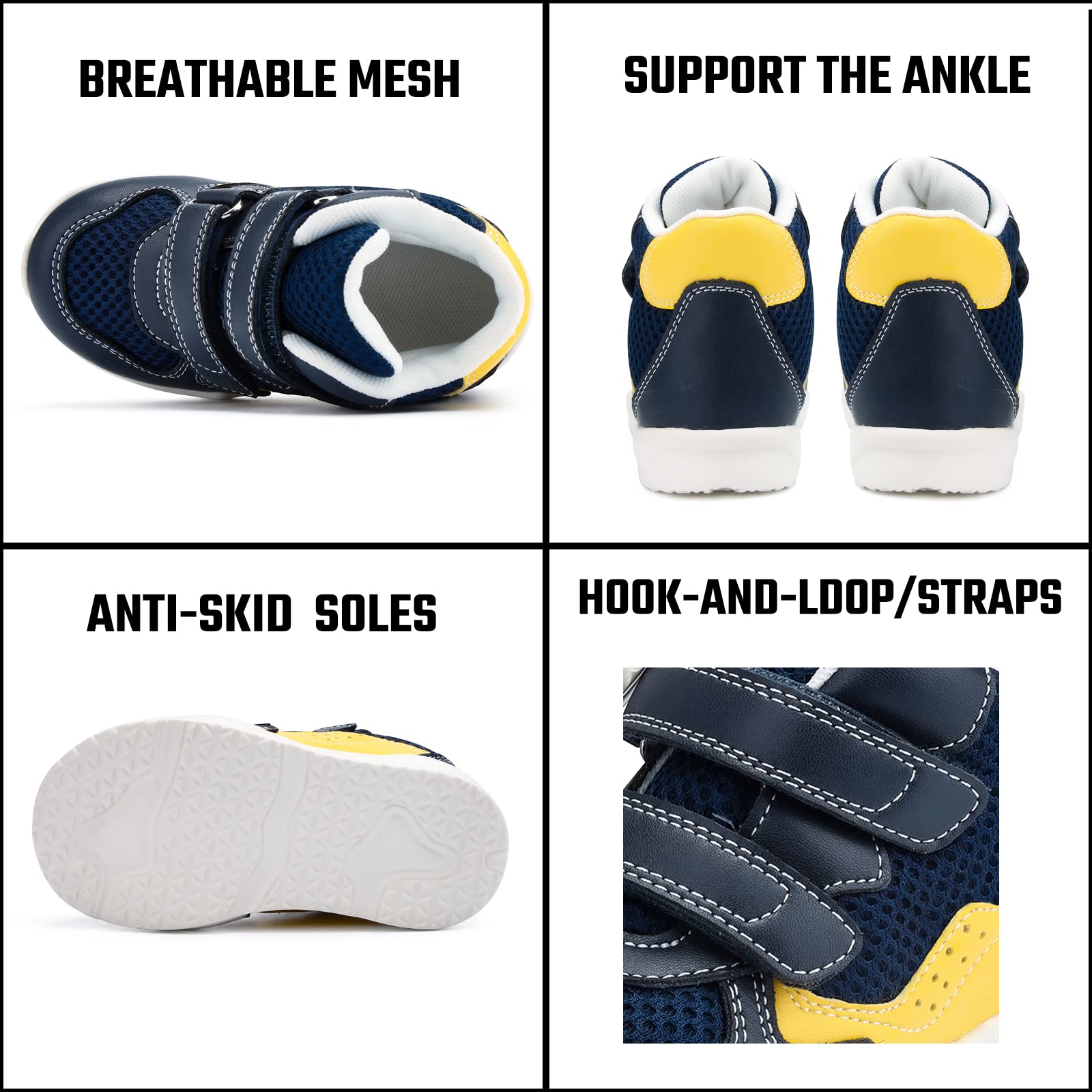 Zapatos ortopédicos para niños y jóvenes, Botas de Tela Vaquera con Soporte para el Arco y el Tobillo, Suelas Antideslizantes, corrigen los pies Planos y el valgo/varo de los niños