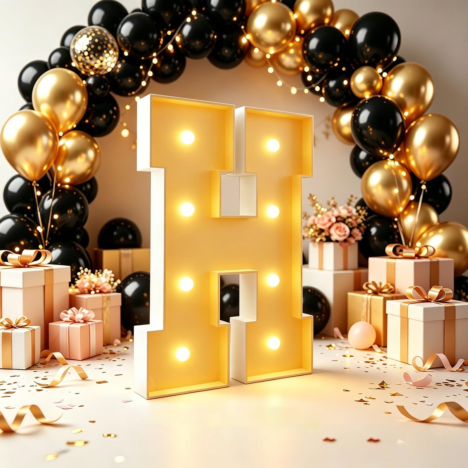 Marquee Letters, Giant LED Light Up Letter(Letter H,120cm(4FT))