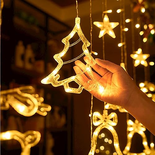 Miniatura 6 de YOLUTON Cadena de luces para Navidad luz de decoración de Navidad de 115 pies 8 modos de 120 luces LED para colgar funciona por USB con control