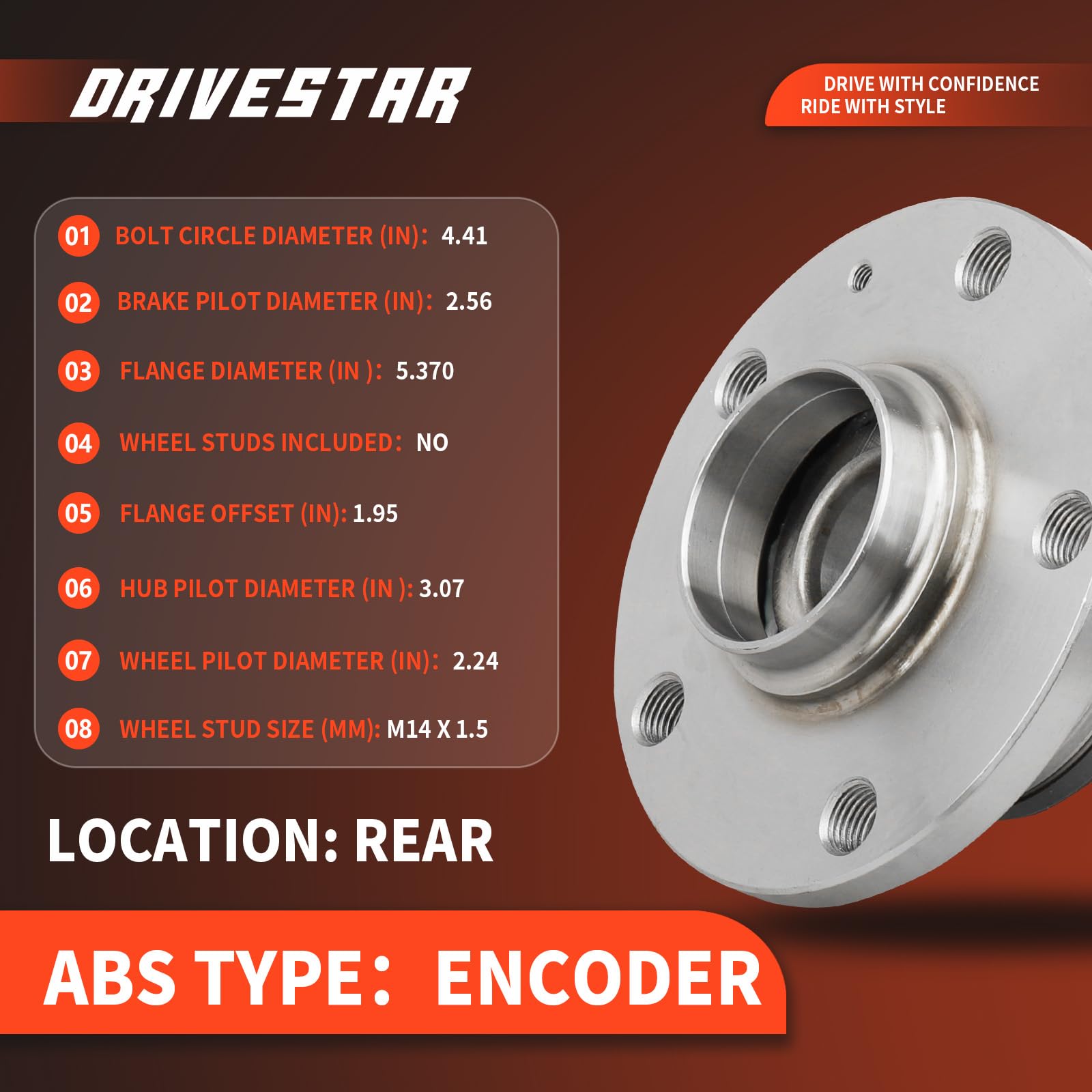 Amazon.com: (Pair) DRIVESTAR 512319 Rear Wheel Hub & Bearing for