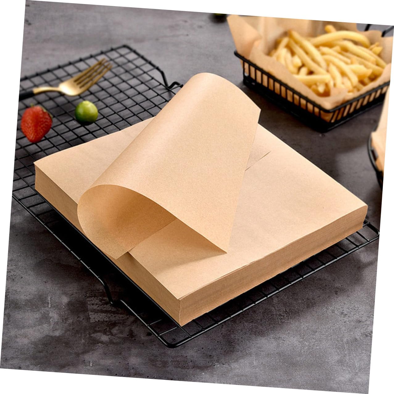Gadpiparty Tapis Résistant à L'huile en Papier Kraft Naturel 500 Feuilles Antiadhésif Compact pour Cuisson et Apéritifs en Style Américain