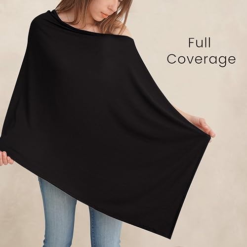 Miniatura 5 de Konssy Funda de lactancia de punto para lactancia, privacidad completa de 360, cubierta de lactancia transpirable, toldo multiusos para asiento de