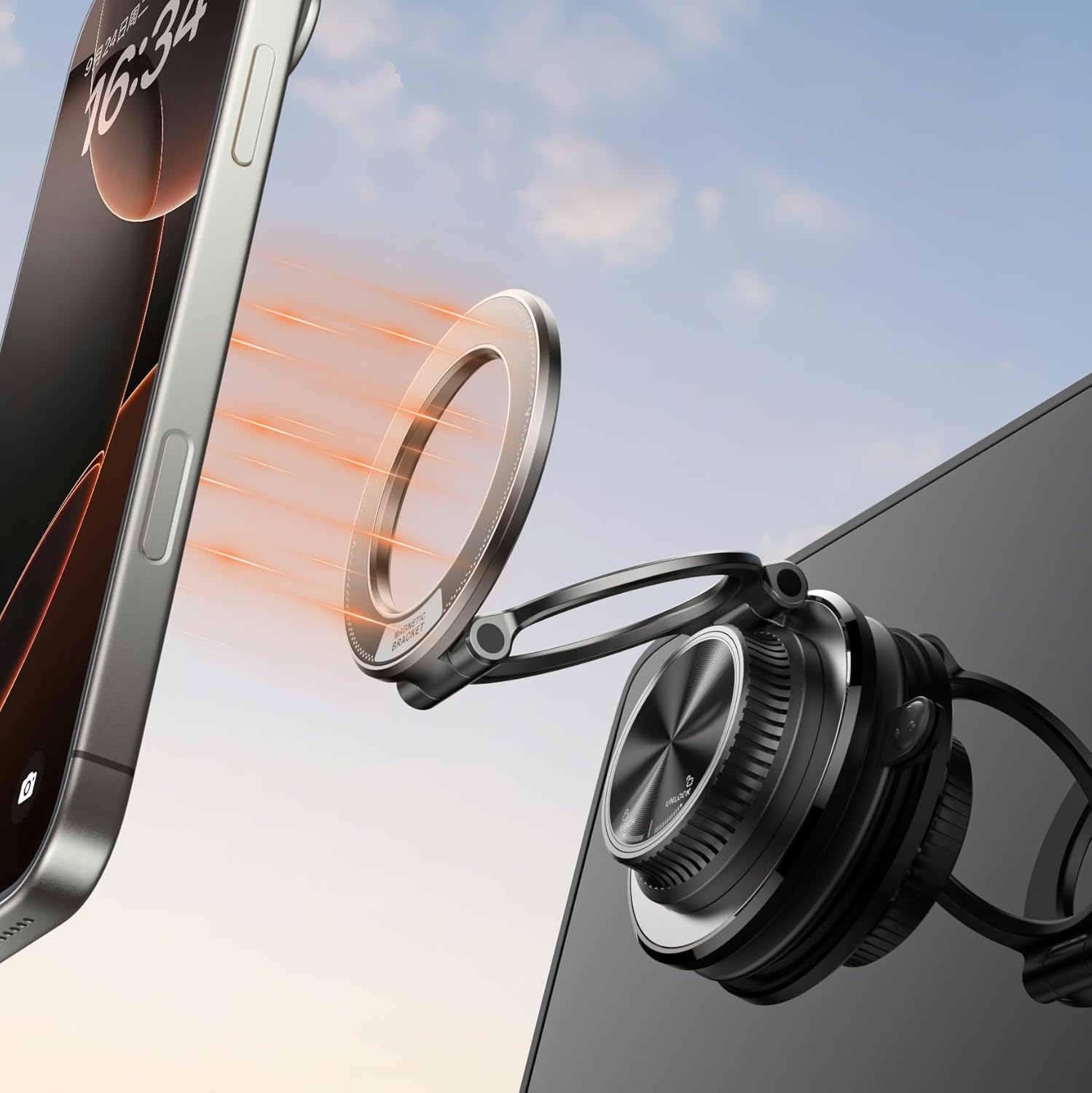 BOCLOUD Soporte de teléfono con ventosa de próxima generación 2026 Lindo soporte de teléfono de aleación de zinc de 360  de 109 libras Soporte de