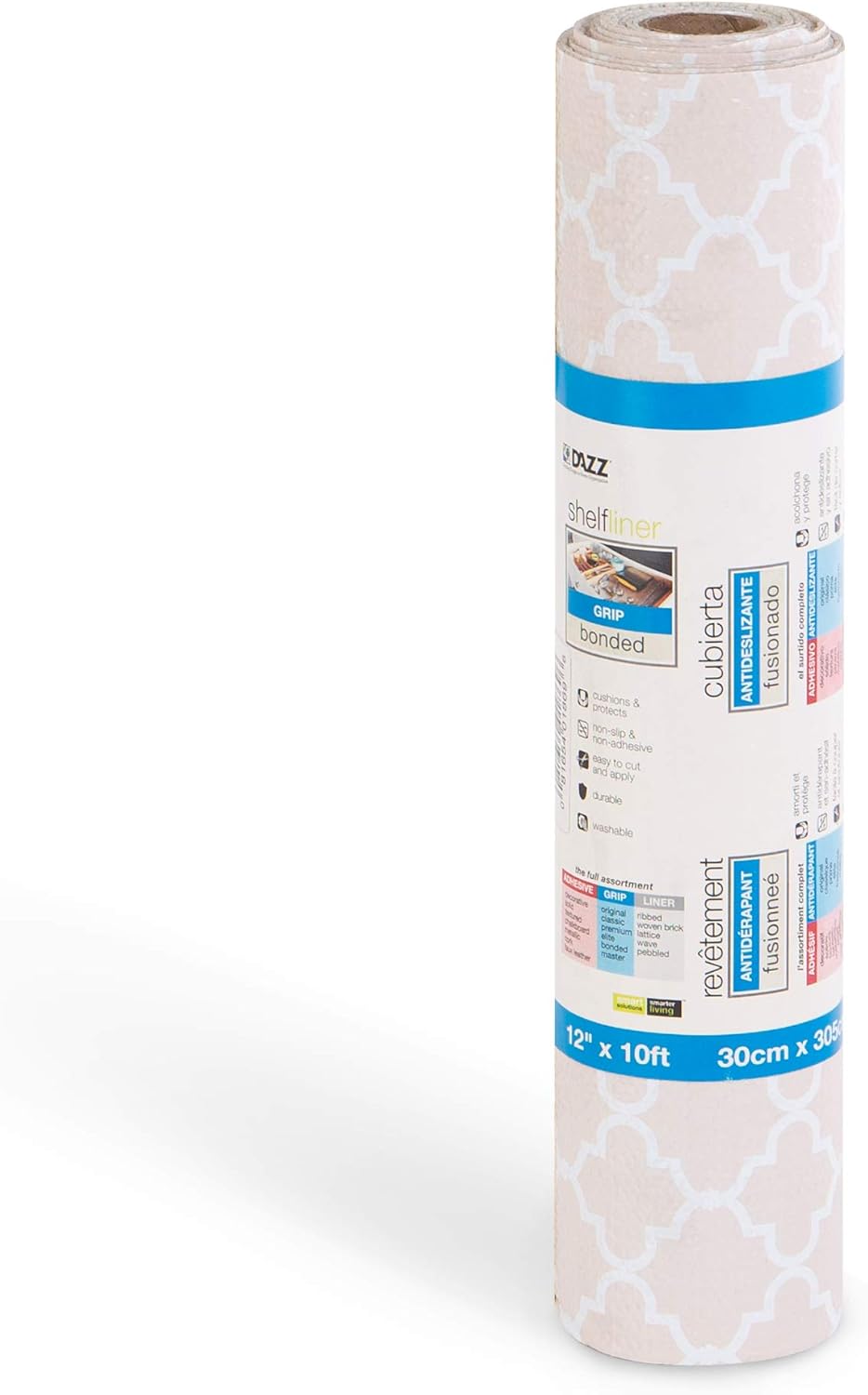 Smart Design Bonded Grip Shelf Liner - 12 Inch x 10 Feet - Non Adhesive, Strong Grip Bottom, Easy Clean Kitchen Drawer, Cabinet, Cupboard Dresser Protector Cover, Non Slip Rubber Mat - Chantilly Blush : Everything Else