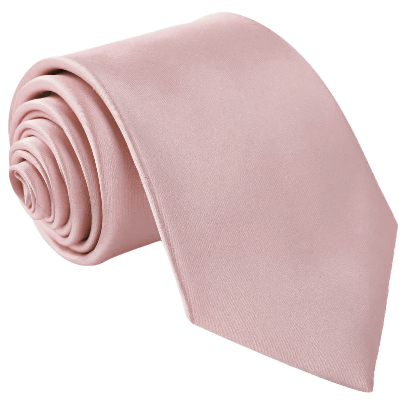 Beaface Men's Pink Tie Solid Color Neckties For Business Wedding Formal Ties (Pink)