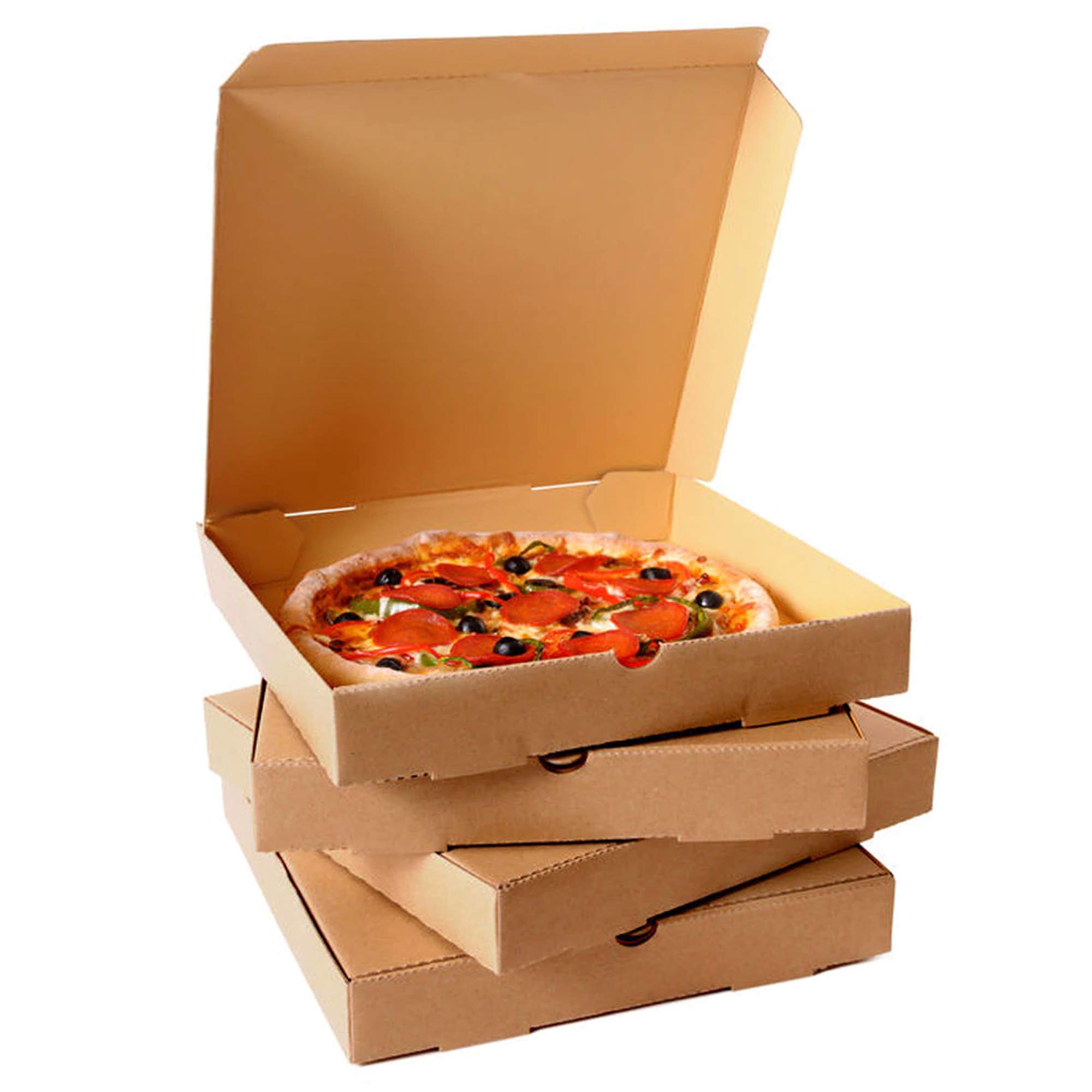 Strong 9" Plain BROWN Postal Cardboard Takeaway Pizza Boxes (25 Boxes)