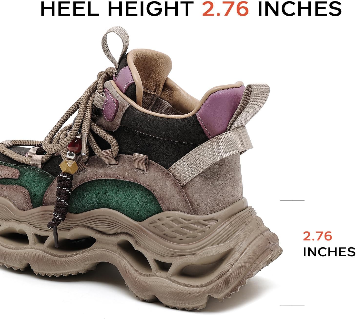 Women's Wedge Walking Shoes Chunky Platform Comfort Fashion Sneaker Lace-Up Casual Non-Slip Running Shoes - Image 7