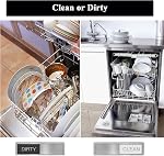 Lave-vaisselle Clean Dirty Sign, Nettoyer les lave-vaisselle Diry Magnet, aimant qui dit Clean ou sale pour le lave-linge et l'organisation de cuisine, facile à lire Non-rayure magnétique Silver Sign