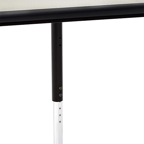 Miniatura 4 de Yaxa Basics Mesa rectangular para niños, patas deslizantes de bolas, altura ajustable de 19-30 pulgadas, parte superior gris/borde negro, 47