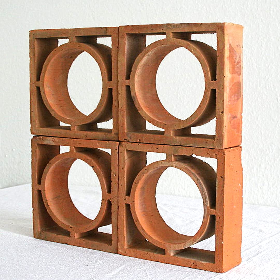 Terracota Breezeblocks – Ladrillo moldeable con adorno (ladrillo moldeado, círculo, 50, BE)