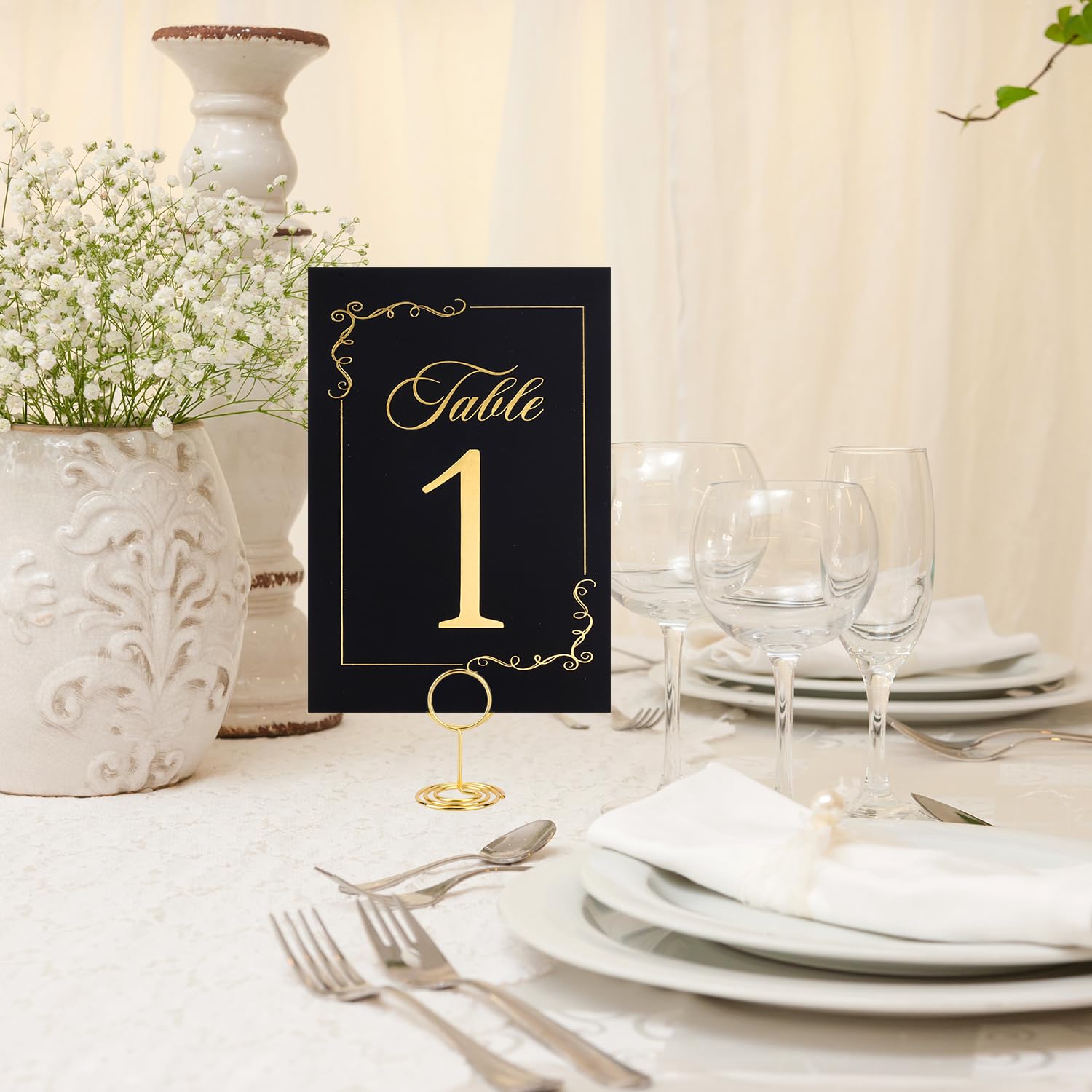 31pz Numeri Tavolo Matrimonio, Numeri Tavolo Matrimonio in Oro 1-30 con 31pz Porta Numeri Tavolo Numeri Tavolo Ricevimento Nozze Numeri Tavolo Compleanno Feste Compleanno e Matrimoni