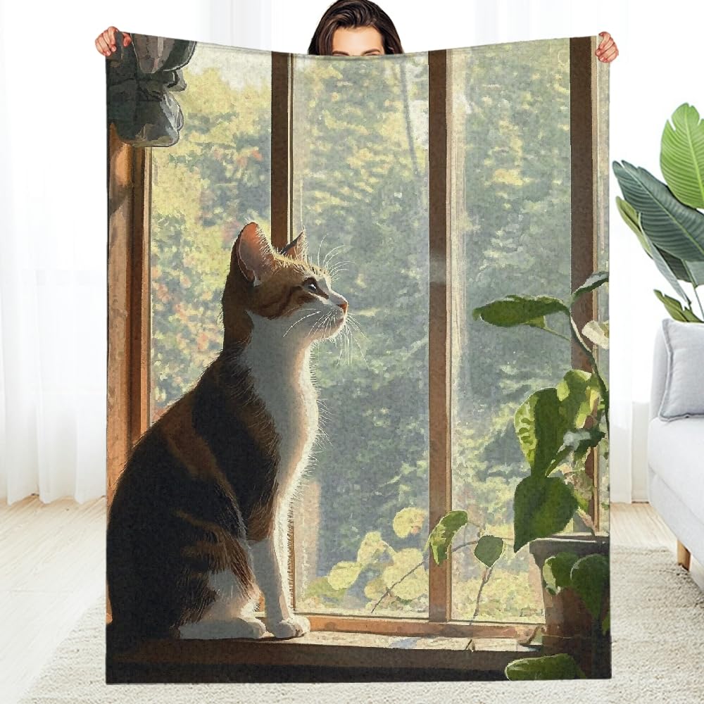 Couverture pour fenêtre de chat en flanelle chaude contre les poils du canapé